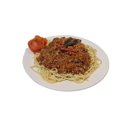 Espagueti con Salsa Boloñesa + Ensalada + Pan Amasado